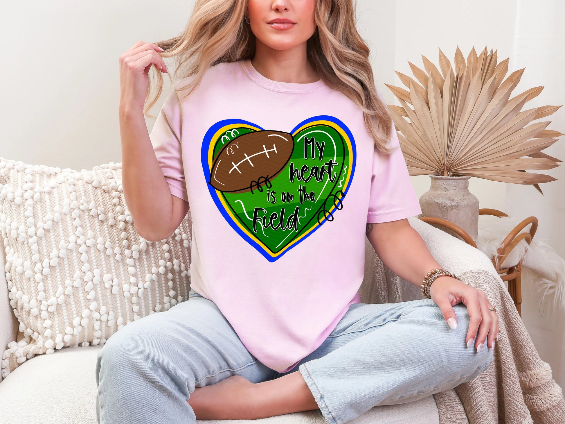 My heart is on the Field Royal Yellow DTF TRANSFER