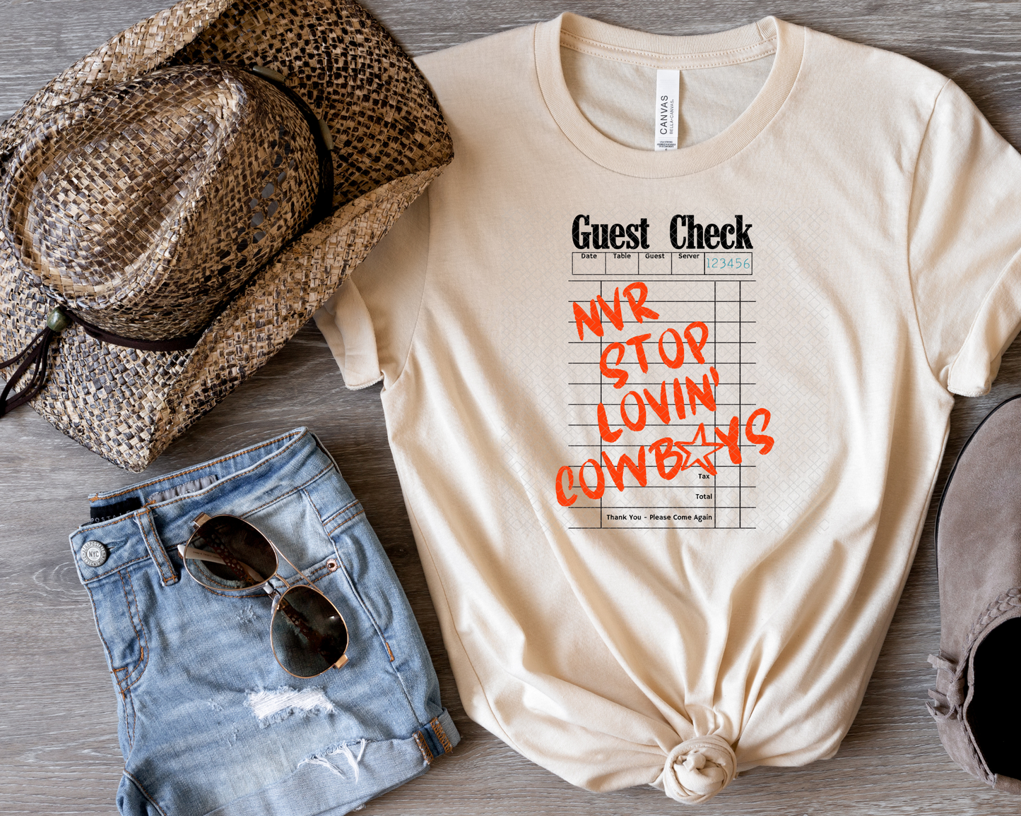 NVR Stop Lovin' Cowboys Guest Check