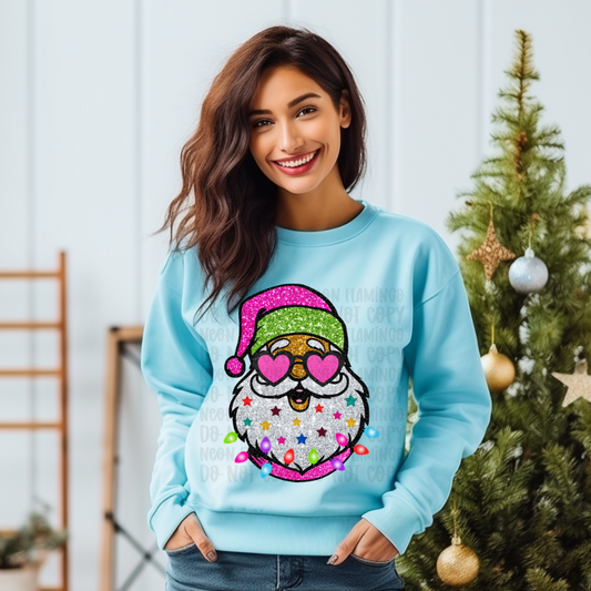 Neon Glitter Santa