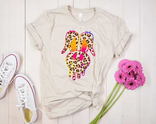 Neon Leopard Melting Bunny