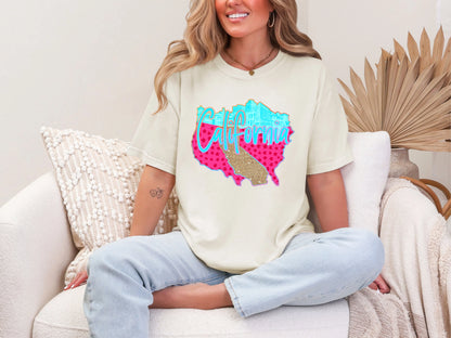 Neon City Scape California Fresno DTF TRANSFER