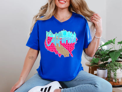 Neon City Scape California Long Beach DTF TRANSFER