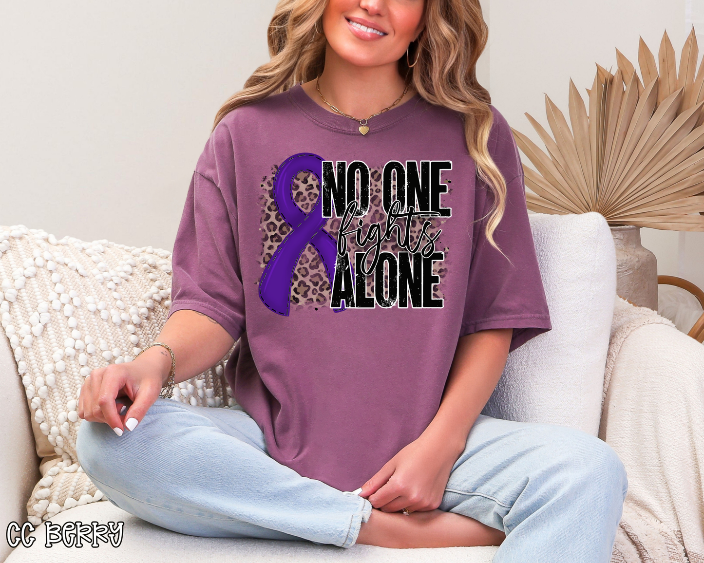 No One Fights Alone Leopard Purple