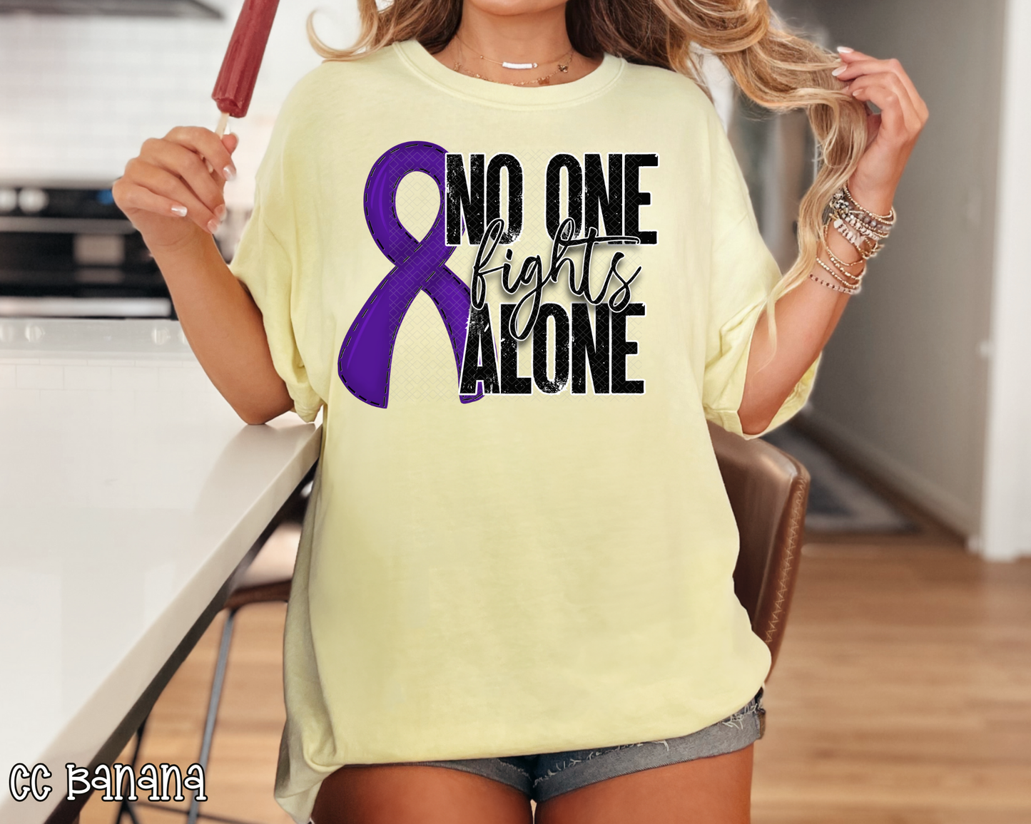No One Fights Alone Purple DTF TRANSFER