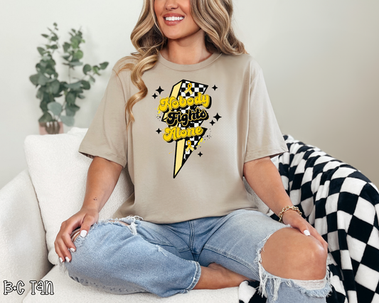Nobody Fights Alone Bolt Yellow DTF TRANSFER