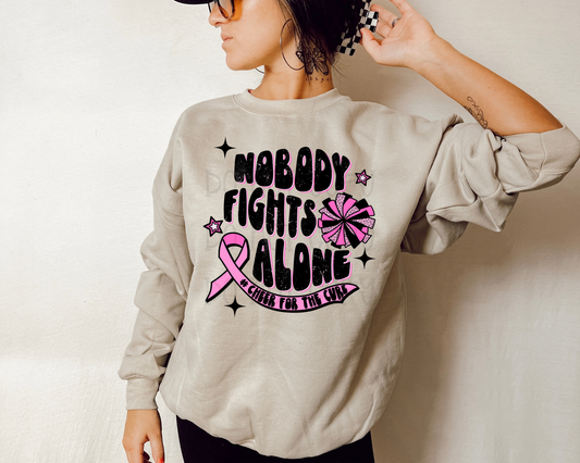 Nobody Fights Alone Cheer For The Cure DTF TRANSFER