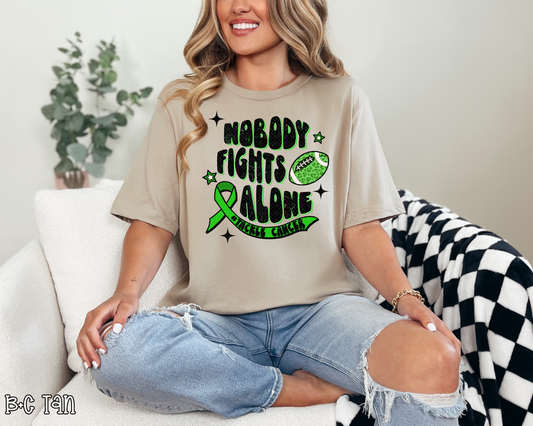 Nobody Fights Alone Tackle Cancer Green