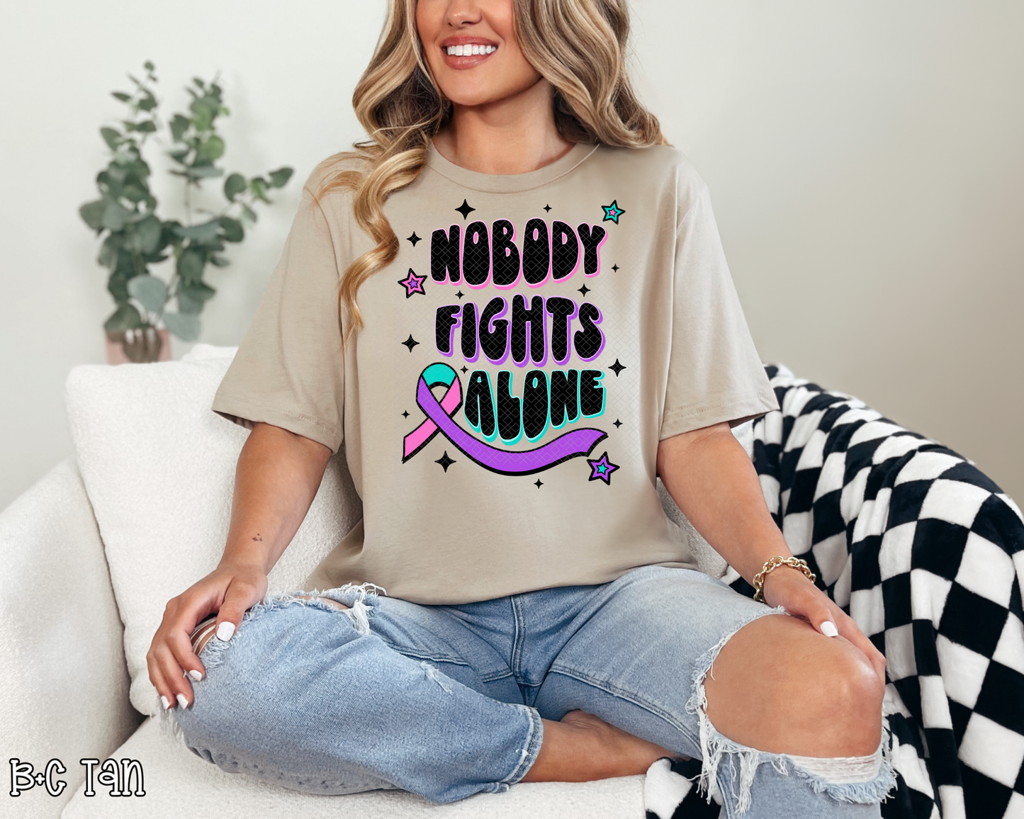 Nobody Fights Alone Thyroid DTF TRANSFER