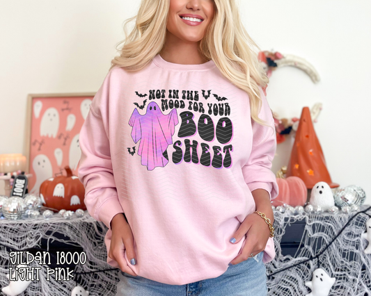Not In The Mood For Your Boo Sheet Retro Purple DTF TRANSFER
