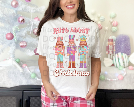 Nuts about Christmas Pink DTF TRANSFER