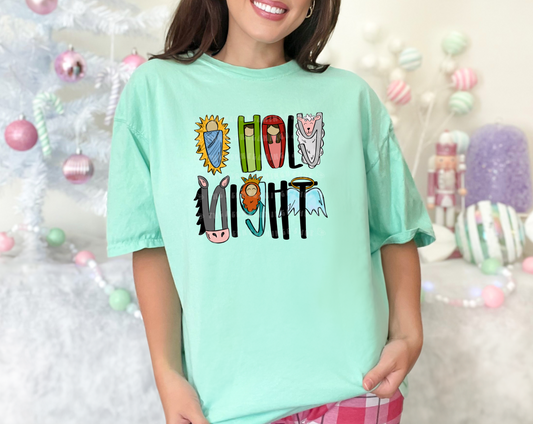 O Holy Night Nativity Handdrawn DTF TRANSFER