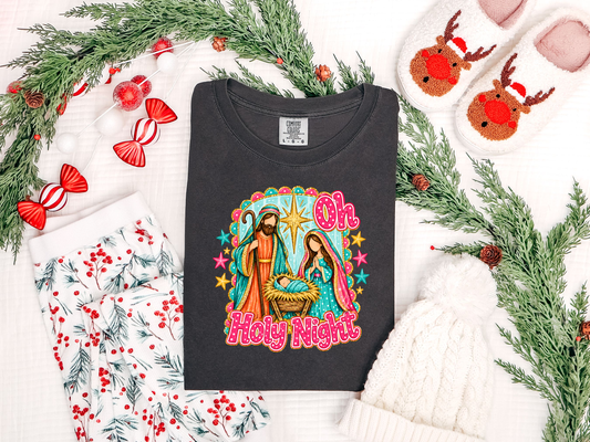 Oh Holy Night Nativity Scene DTF TRANSFER