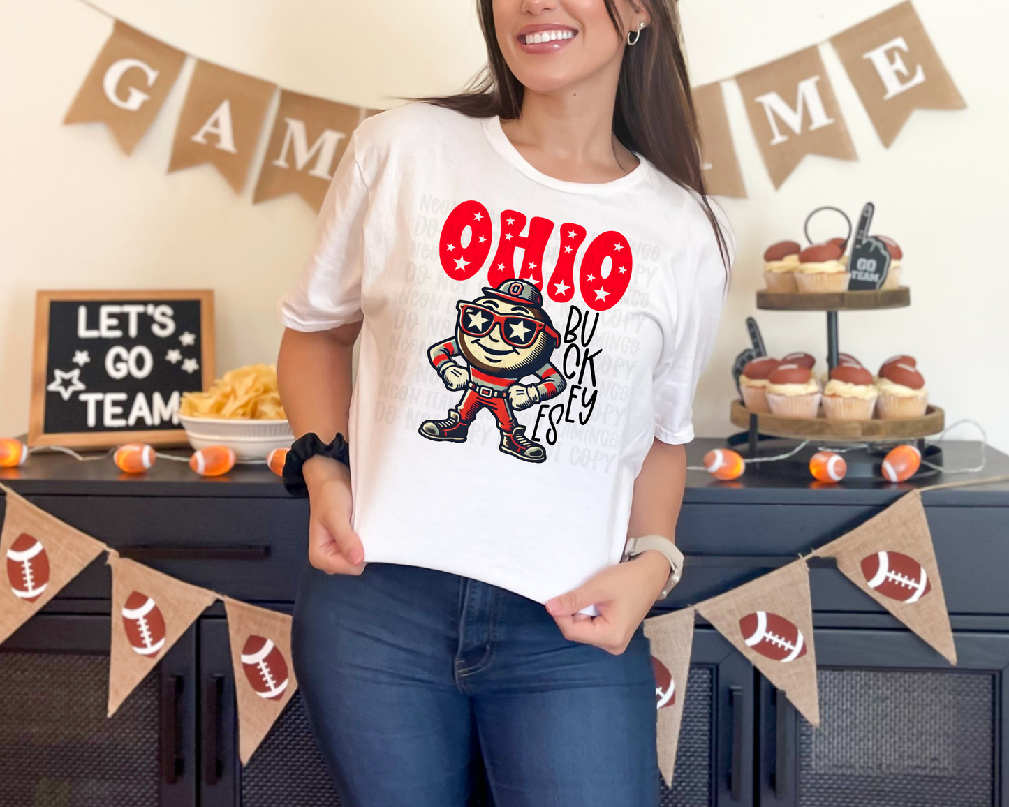 Ohio Buckeyes Cartoon Mascot DTF TRANSFER