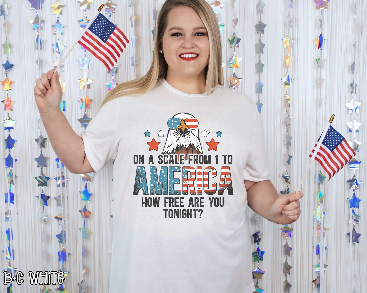 On A Scale of 1 to America How Free Are You Tonight DTF TRANSFER