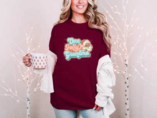 One Jolly Grandma Pink Blue Leopard Dark Skin DTF TRANSFER