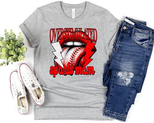 Overstimulated Baseball Sports Mom DTF TRANSFER