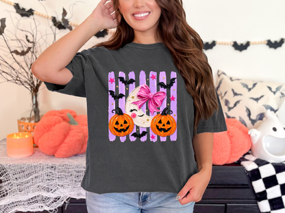 Painted Preppy Stripes Neon Ghost & Pumpkins DTF TRANSFER