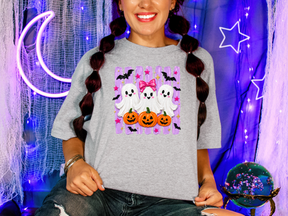 Painted Preppy Stripes Neon Ghosts DTF TRANSFER