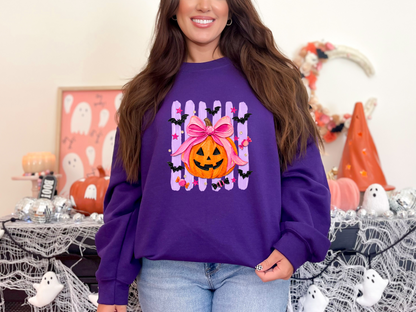 Painted Preppy Stripes Neon Pumpkin DTF TRANSFER