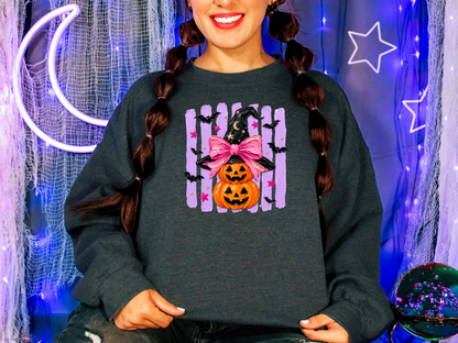 Painted Preppy Stripes Neon Pumpkins Stacked DTF TRANSFER