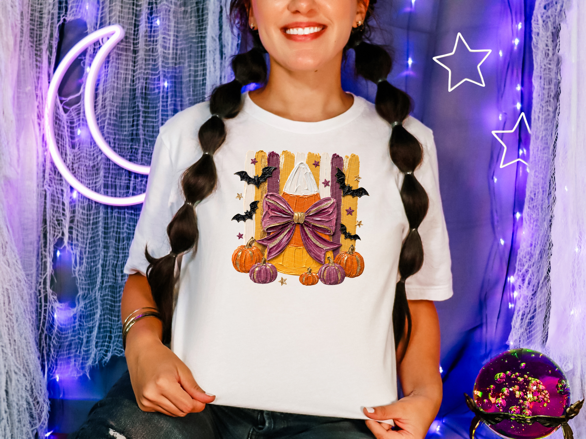 Painted Preppy Stripes Pastel Candy Corn DTF TRANSFER