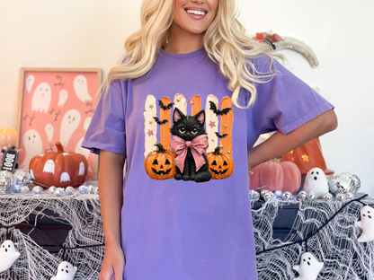 Painted Preppy Stripes Pastel Cat DTF TRANSFER