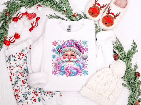 Pastel Santa Rhinestone DTF TRANSFER