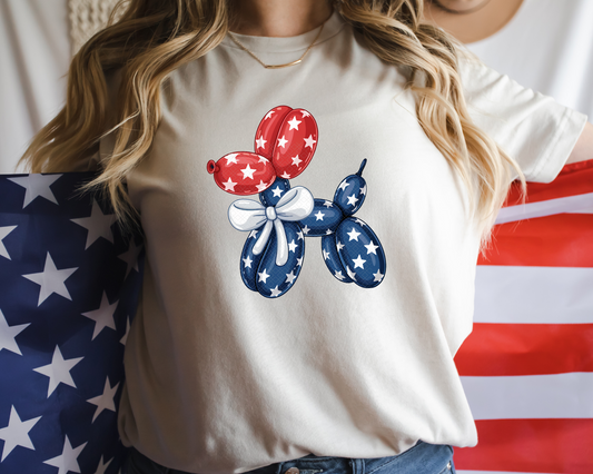 Patriotic Balloon Dog DTF TRANSFER