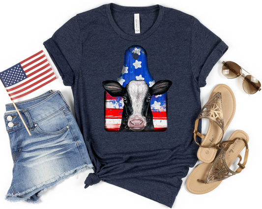 Patriotic Cow with Tag