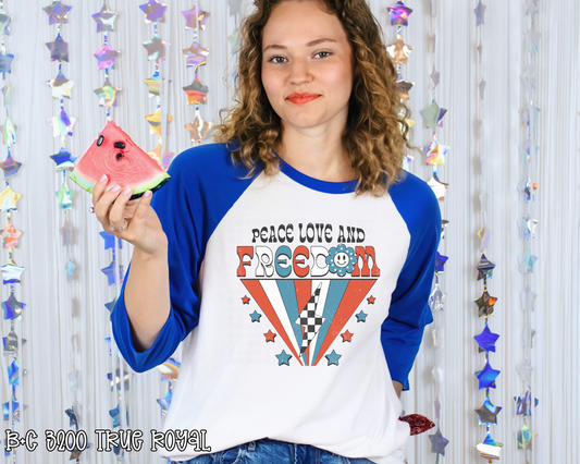 Peace Love Freedom Retro DTF TRANSFER