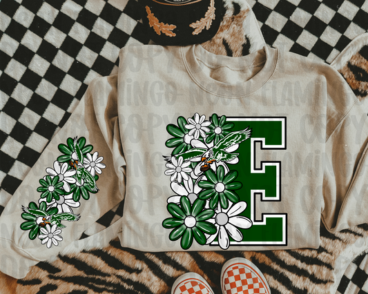 Philadelphia Eagles Floral with Sleeve Option DTF TRANSFER