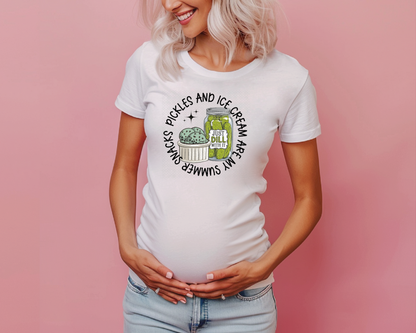 Pickles and Ice Cream Are My Summer Snacks | 3 Colors | DTF TRANSFER