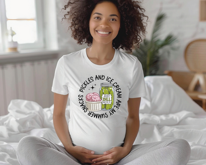 Pickles and Ice Cream Are My Summer Snacks | 3 Colors | DTF TRANSFER