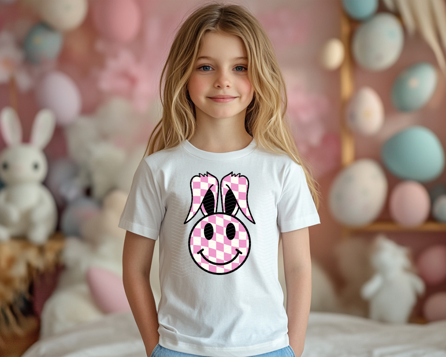 Pink Checkered Bunny