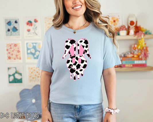 Pink Cow Print Melting Bunny