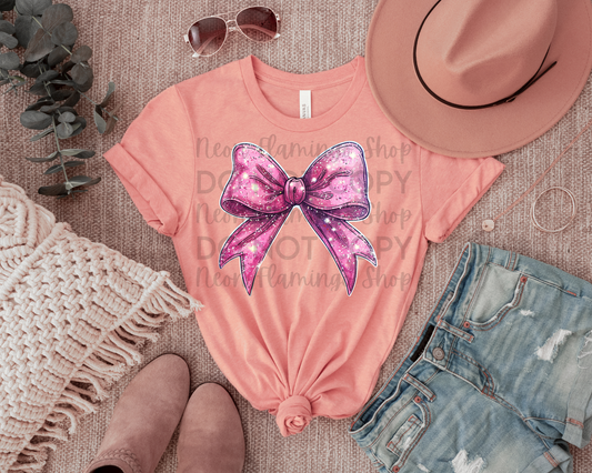 Pink Glitter Bow