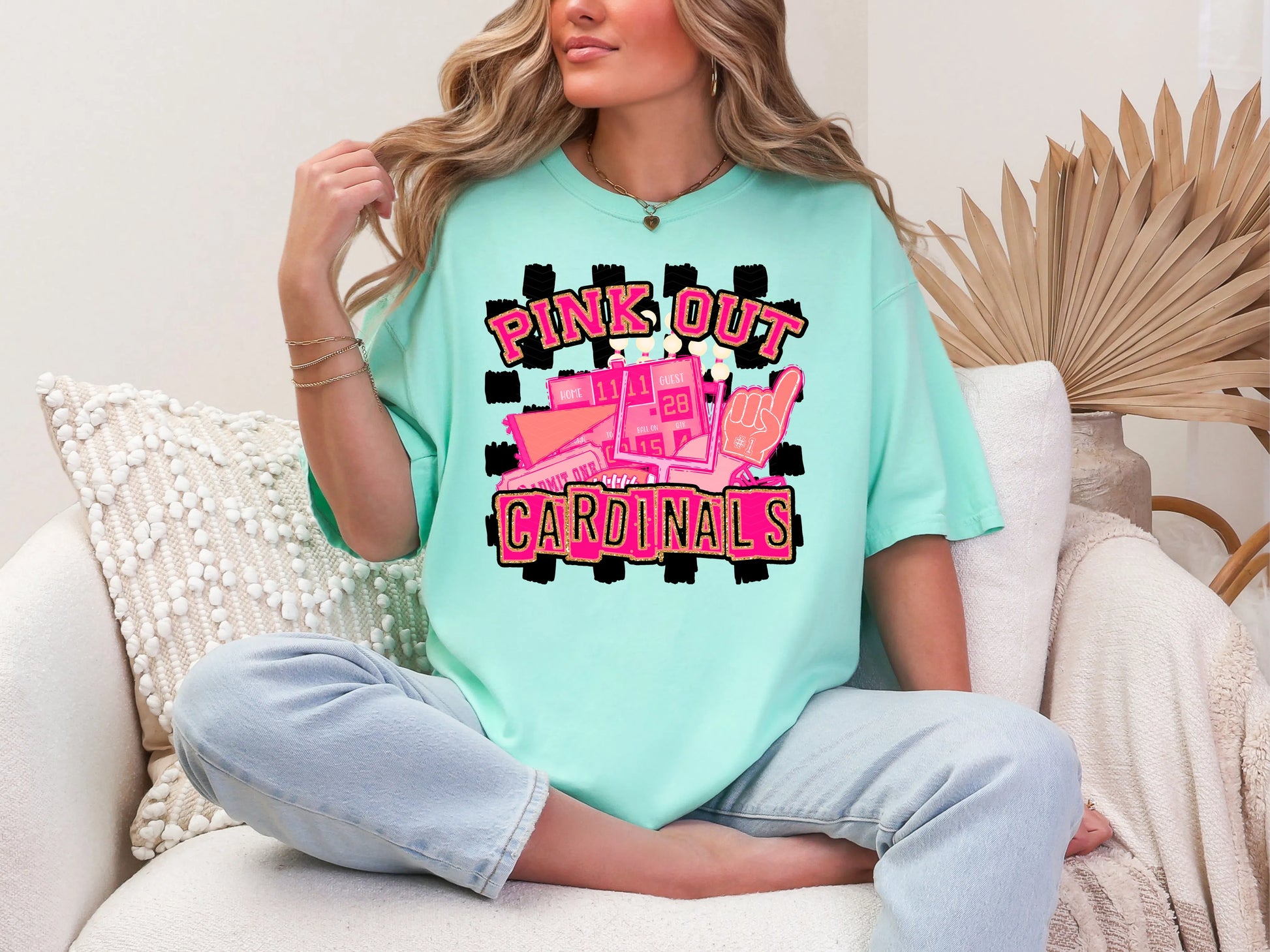 Pink Out Cardinals DTF TRANSFER