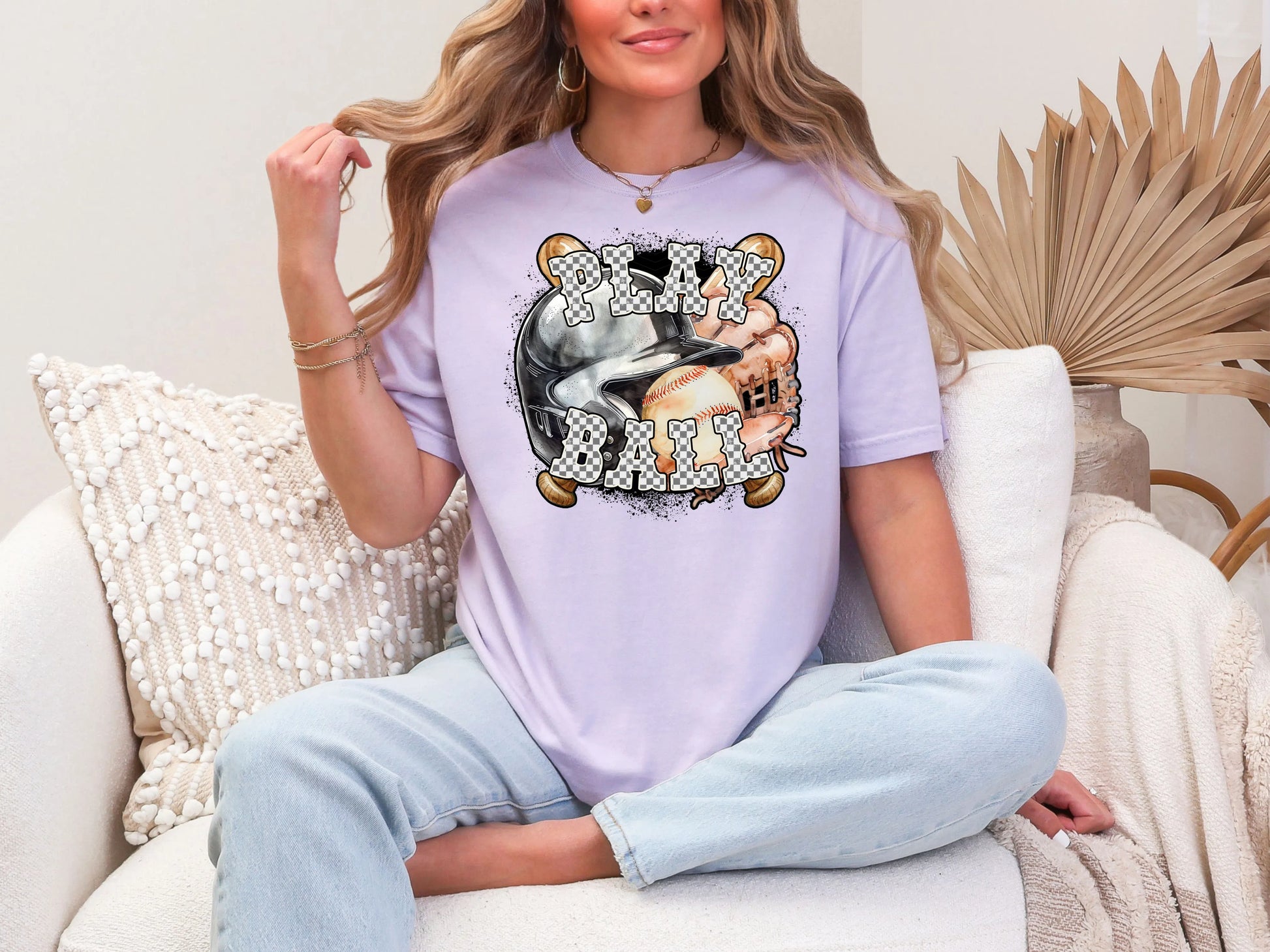 Play Ball Baseball Neutral Checker DTF TRANSFER