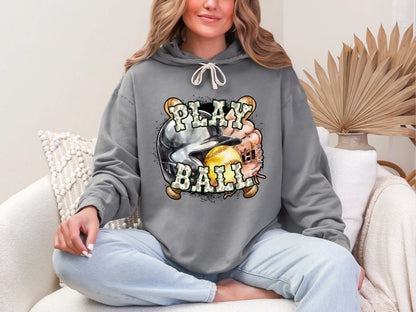 Play Ball Softball Forest Green Cowprint DTF TRANSFER