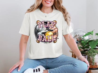 Play Ball Softball Magneta Leopard DTF TRANSFER