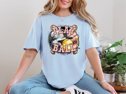 Play Ball Softball Pink Leopard DTF TRANSFER