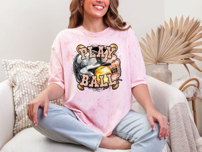 Play Ball Softball Red Leopard DTF TRANSFER