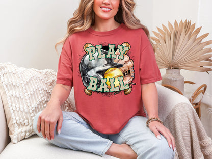 Play Ball Softball Turquoise Leopard DTF TRANSFER