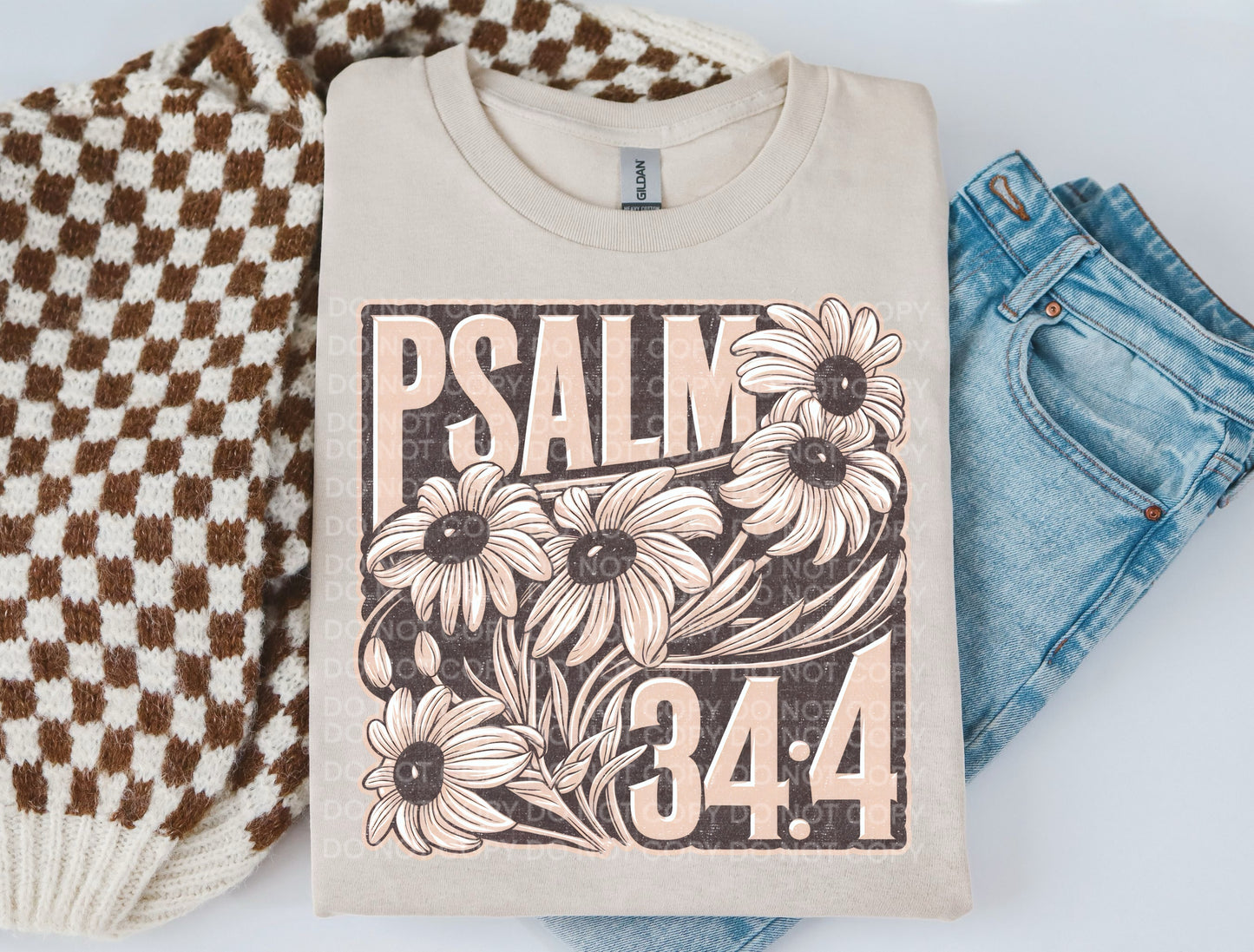 Psalm 34 4 Floral DTF TRANSFER