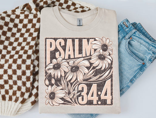 Psalm 34 4 Floral DTF TRANSFER