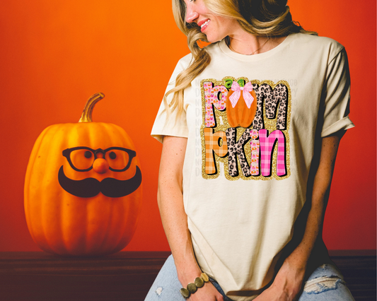 Pumpkin Glitter DTF TRANSFER