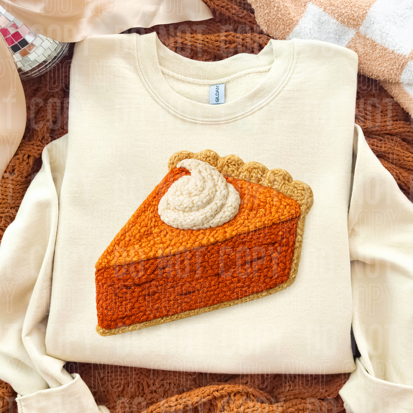 Pumpkin Pie Faux Yarn DTF TRANSFER