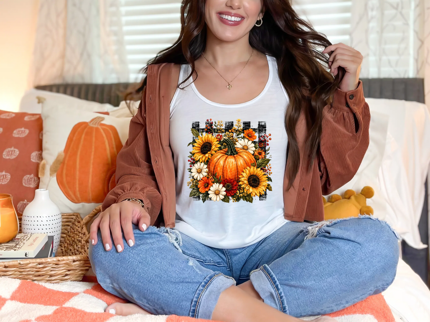 Pumpkin Flower Patch Painted DTF TRANSFER