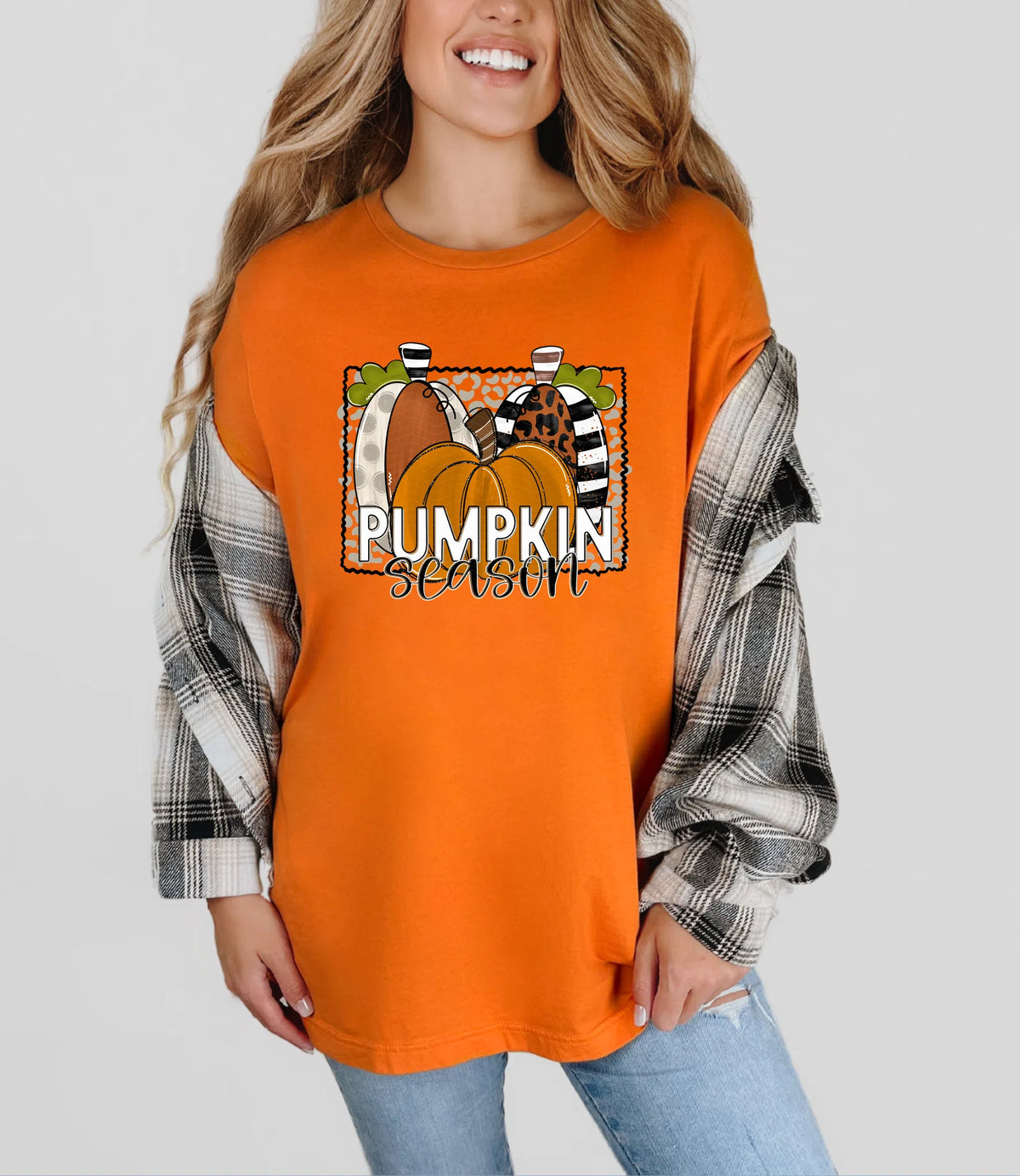 Pumpkin Season Squiggly Border DTF TRANSFER