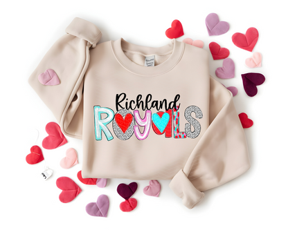 Valentine's Mascot | Hearts Poppy Style | DTF TRANSFER